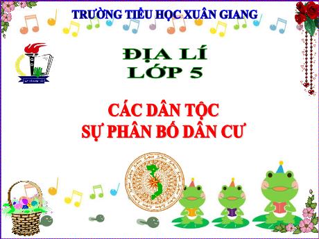 Bài giảng Địa lí Lớp 5 - Bài: Các dân tộc sự phân dân cư - Trường Tiểu học Xuân Giang