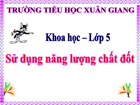 Bài giảng Khoa học Lớp 5 - Bài 42: Sử dụng năng lượng chất đốt - Trường Tiểu học Xuân Giang