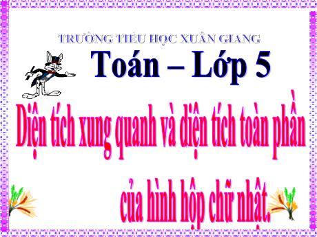 Bài giảng Toán Lớp 5 - Bài: Diện tích xung quanh và diện tích toàn phần của hình hộp chữ nhật - Trường Tiểu học Xuân Giang